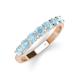 4 - Kathleen 3.40 mm Round Aquamarine Wedding Band 
