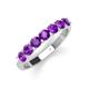 4 - Kathleen 3.40 mm Round Amethyst Wedding Band 