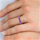 6 - Kathleen 3.40 mm Round Amethyst Wedding Band 