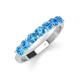 4 - Kathleen 3.40 mm Round Blue Topaz Wedding Band 