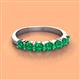 3 - Kathleen 3.40 mm Round Emerald Wedding Band 