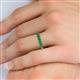 6 - Kathleen 3.40 mm Round Emerald Wedding Band 