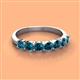 3 - Kathleen 3.40 mm Round Blue Diamond Wedding Band 