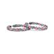 2 - Estella Pink Tourmaline and Diamond Hoop Earrings 
