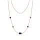 1 - Linea 0.63 ctw Blue Sapphire (4 mm) and Created Alexandrite Women Station Necklace 