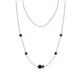 1 - Linea 0.61 ctw Blue Sapphire (4 mm) and Black Diamond Women Station Necklace 
