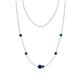 1 - Linea 0.61 ctw Blue Sapphire (4 mm) and Blue Diamond Women Station Necklace 