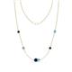 1 - Linea 0.58 ctw Blue Sapphire (4 mm) and Blue Topaz Women Station Necklace 