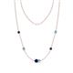 1 - Linea 0.58 ctw Blue Sapphire (4 mm) and Blue Topaz Women Station Necklace 