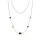 1 - Linea 0.55 ctw Blue Sapphire (4 mm) and Citrine Women Station Necklace 