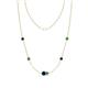 1 - Linea 0.63 ctw Blue Sapphire (4 mm) and Green Garnet Women Station Necklace 