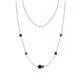 1 - Linea 0.63 ctw Blue Sapphire (4 mm) and Green Garnet Women Station Necklace 