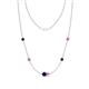 1 - Linea 0.64 ctw Blue Sapphire (4 mm) and Pink Sapphire Women Station Necklace 