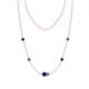 1 - Linea 0.61 ctw Blue Sapphire (4 mm) and Tanzanite Women Station Necklace 