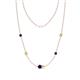 1 - Linea 0.61 ctw Blue Sapphire (4 mm) and Yellow Diamond Women Station Necklace 