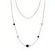 1 - Linea 0.64 ctw Blue Sapphire (4 mm) and Yellow Sapphire Women Station Necklace 