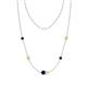 1 - Linea 0.64 ctw Blue Sapphire (4 mm) and Yellow Sapphire Women Station Necklace 