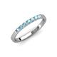 4 - Fiala 2.00 mm Aquamarine 7 Stone Wedding Band 