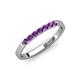 4 - Fiala 2.00 mm Amethyst 7 Stone Wedding Band 