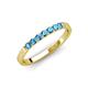 4 - Fiala 2.00 mm Blue Topaz 7 Stone Wedding Band 