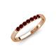 4 - Fiala 2.00 mm Red Garnet 7 Stone Wedding Band 