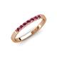 4 - Fiala 2.00 mm Rhodolite Garnet 7 Stone Wedding Band 