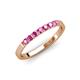 4 - Fiala 2.00 mm Pink Sapphire 7 Stone Wedding Band 