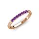 4 - Fiala 2.00 mm Amethyst 7 Stone Wedding Band 