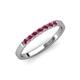 4 - Fiala 2.00 mm Rhodolite Garnet 7 Stone Wedding Band 