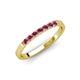 4 - Fiala 2.00 mm Rhodolite Garnet 7 Stone Wedding Band 