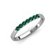 4 - Fiala 2.00 mm Emerald 7 Stone Wedding Band 