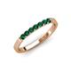 4 - Fiala 2.00 mm Emerald 7 Stone Wedding Band 