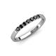 4 - Fiala 2.00 mm Black Diamond 7 Stone Wedding Band 