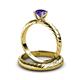 3 - Eudora 0.80 ct Classic Iolite Solitaire Bridal Set Ring 