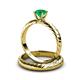 3 - Eudora 0.80 ct Classic Emerald Solitaire Bridal Set Ring 