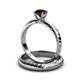 3 - Eudora 1.05 ct Classic Red Garnet Solitaire Bridal Set Ring 