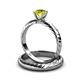 3 - Eudora 1.00 ct Classic Yellow Diamond Solitaire Bridal Set Ring 