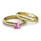 4 - Eudora 0.95 ct Classic Pink Sapphire Solitaire Bridal Set Ring 