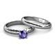 4 - Eudora 0.80 ct Classic Iolite Solitaire Bridal Set Ring 