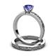 4 - Cael 0.92 ct Classic Tanzanite Solitaire Bridal Set Ring 