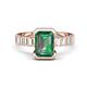 1 - Dionne 3.56 ctw Emerald Shape Created Alexandrite (9 X 7 mm) accented Baguette Shape Lab Grown Diamonds Engagement Ring 