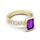 8 - Dionne 2.85 ctw Emerald Shape Amethyst (9 X 7 mm) accented Baguette Shape Lab Grown Diamonds Engagement Ring 