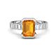 1 - Dionne 2.85 ctw Emerald Shape Citrine (9 X 7 mm) accented Baguette Shape Lab Grown Diamonds Engagement Ring 