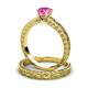 4 - Florie 0.95 ct Classic Pink Sapphire Solitaire Bridal Set Ring 