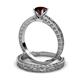 4 - Florie 1.05 ct Classic Red Garnet Solitaire Bridal Set Ring 