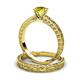 4 - Florie 1.00 ct Classic Yellow Diamond Solitaire Bridal Set Ring 