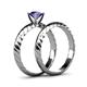 5 - Eudora 0.80 ct Classic Iolite Solitaire Bridal Set Ring 