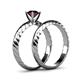 5 - Eudora 1.05 ct Classic Red Garnet Solitaire Bridal Set Ring 