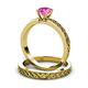 4 - Maren 0.95 ct Classic Pink Sapphire Solitaire Bridal Set Ring  