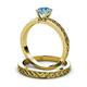 4 - Maren 0.95 ct Classic Blue Topaz Solitaire Bridal Set Ring  